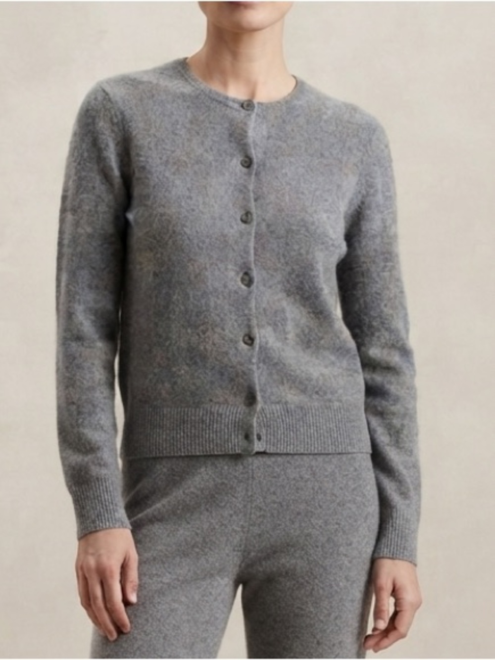 NWOT Gap Sz M Lambswool Angora Classic Grey Button Down Cardigan